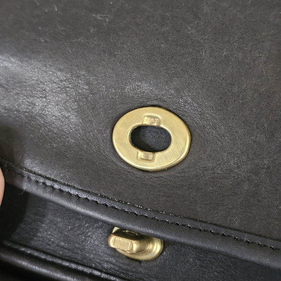 Rare! 80s Coach United States Stamp Ranch Stewardess Saddle Bag Black 0588-130 - Picture 11 of 16